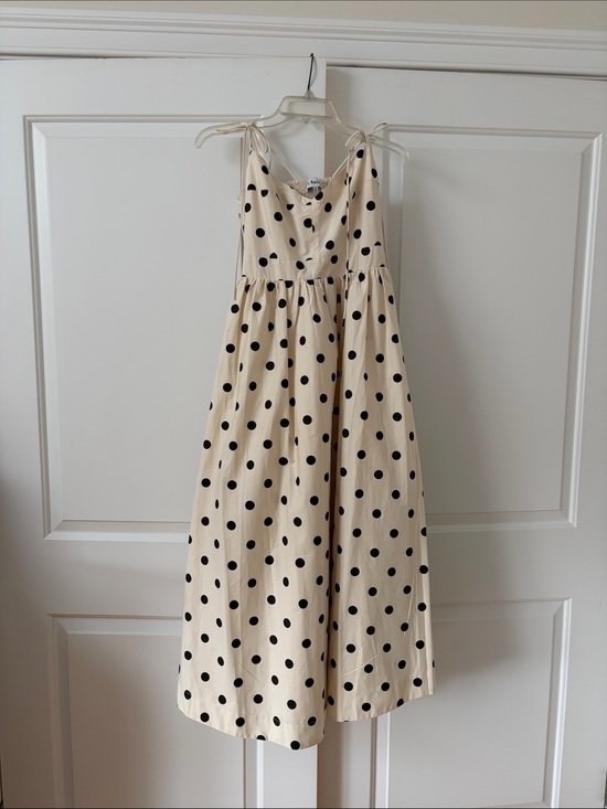 En Saison Dresses & Skirts - Women’s Cream Polka Dot Tie-Shoulder Dress